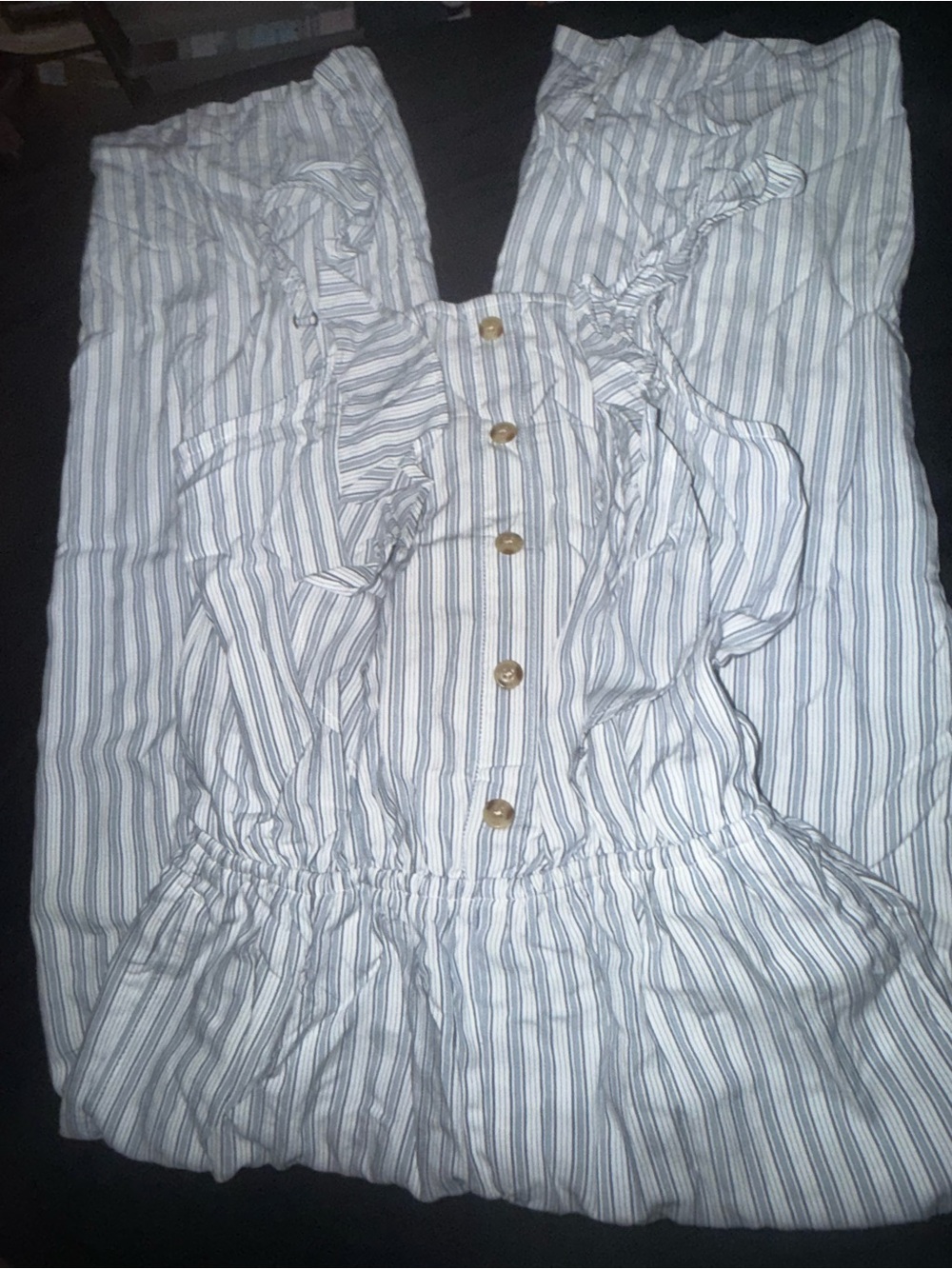 NWT Abercrombie Girls Striped Wide Leg Jumpsuit Size 13/14